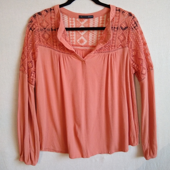 Harlowe and Graham Lace Trim Blouse - Picture 2 of 8